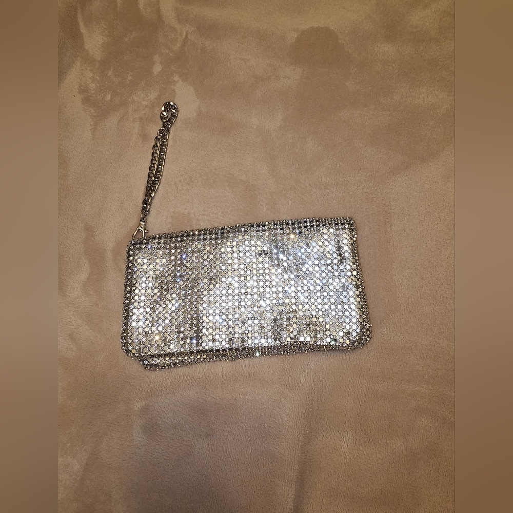 Nordstrom Silver Tones Mesh Clutch wristlet - Picture 2 of 14